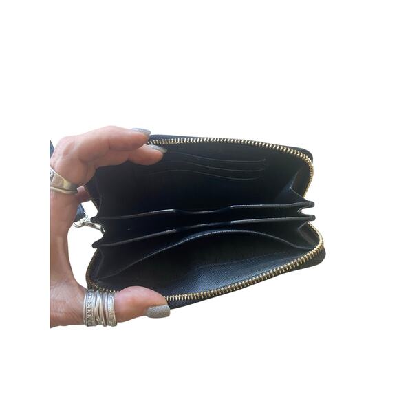 Vintage Michael Kors Black Pebbled Leather Wristlet Zip Around Wallet - Picture 5 of 5